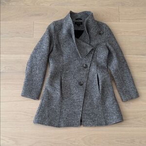 Halogen Boiled Wool Assymetrical Wool Coat